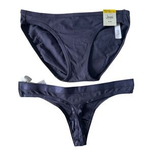 Jenni Dark Blue Bikini and Thong Set Size Medium